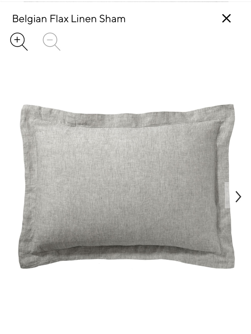 NWT, Pottery Barn, Belgian Flax Linen Sham, flagstone, standard